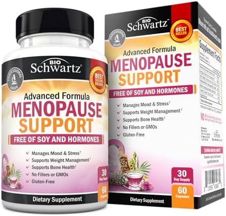 Herbal Menopause Support for Women – Supports Healthy Mood and Balance with Milk Thistle Chasteberry Black Cohosh Red Clover Turmeric Ginger – Menopause Supplements for Women – 60 Veggie Capsules