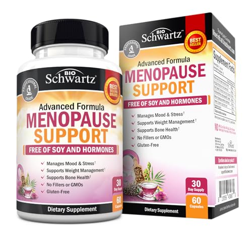 Herbal Menopause Support for Women - Supports Healthy Mood and Balance with Milk Thistle Chasteberry Black Cohosh Red Clover Turmeric Ginger - Menopause Supplements for Women - 60 Veggie Capsules