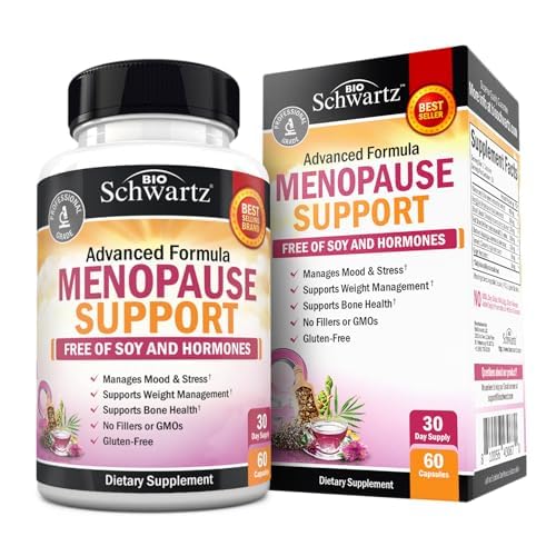 Herbal Menopause Relief for Women - Menopause Support for Mood & Hormone Balance with Milk Thistle Chasteberry Black Cohosh Red Clover - Menopause Supplements for Women - 60 Veggie Capsules