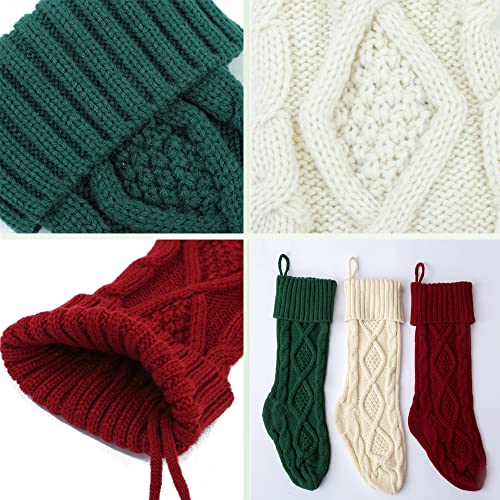 Personalized Christmas Stocking，Custom Name Family Christmas Stocking, 18” Large Knitted Xmas Stocking For Kids,Holiday And Family Stocking For Fireplace Christmas Holiday Party Decoration (1 Pcs) #TOP4