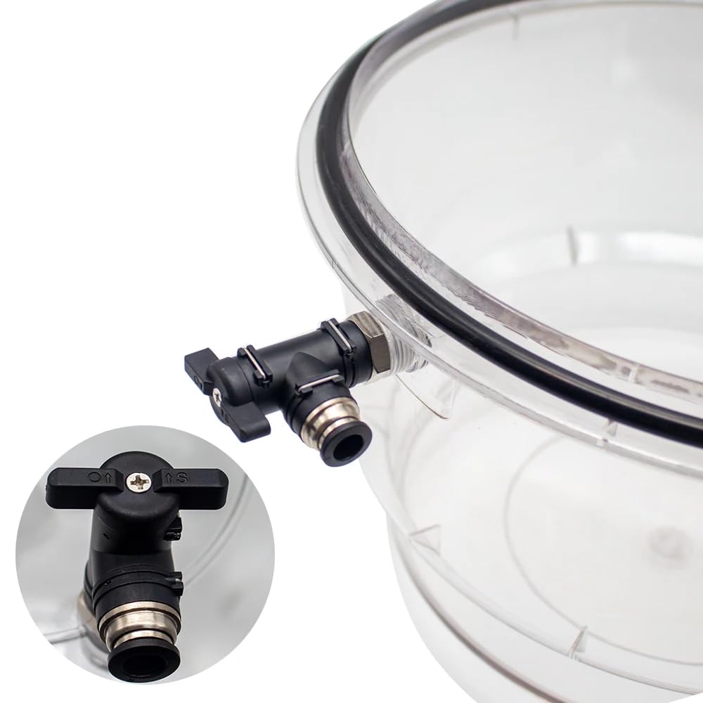 150MM Polycarbonat Kunststoff Vakuumtrockner, Labor Exsikkator Speicher Doppelventil mit Manometer
