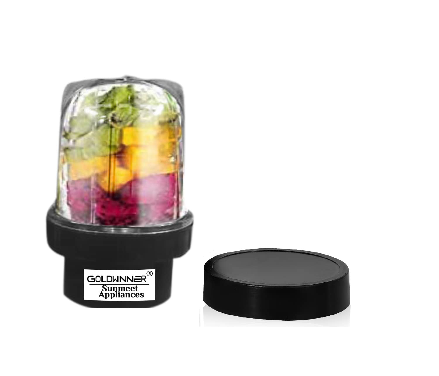 Goldwinner Bullet Jar for Mixer Grinder Small (350 ML) ABS Transparent Juicer Jar, Black- NSA119-image-31