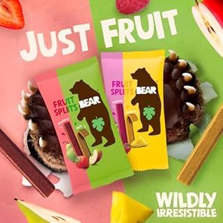 BEAR Fruit Splits Variety Pack - Raspberry & Pineapple, Strawberry & Apple - Real Fruit Snacks - 100% Natural Ingredients - No Added Sugar - Gluten Free - Vegan - Non-GMO - Lunchbox - 20 count