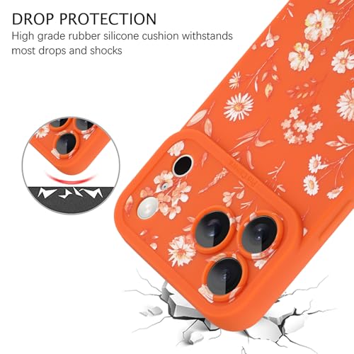 Image of ZIYE for iPhone 17 Pro Max Case Orange Flower Pattern Phone Case