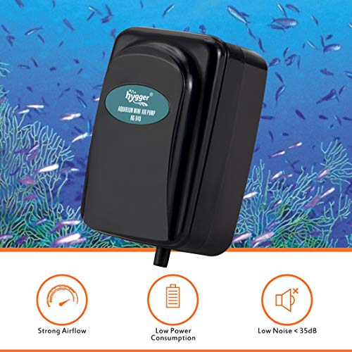 Hygger Mini Aquarium Air Pump Kit Small Fish Tank Air Pump 1W For 1-20 Gallon Fish Bowl With Air Tube Air Bubbler Stone Check Valve thumb #3