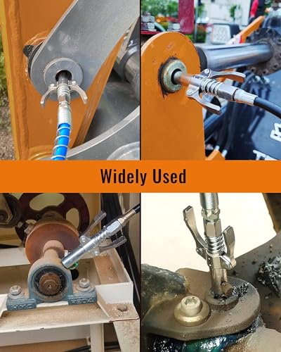 Fettpresse Kupplung, Fettpresse Adapter, Fettpumpe, G Fettpresse Mundstück Coupler, Fettpistolen Kupplung, Verriegelungszange für alle Fettpressen, Leichtes An-und Ausziehen Mit 30cm Schlauch