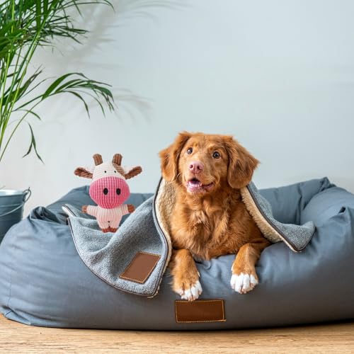 Juguete para perro de peluche con chirriador (vaca) miniatura 5
