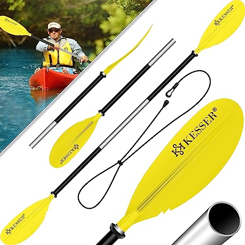 KESSER® Paddle Doppia pagaia – 4 Pezzi per Canoa Kayak SUP Stand-Up Paddling Board Poggiapiedi in Alluminio, 228 cm, Super Leggera per gommoni, Stand Up Paddle, Kayak, Surf, Barca