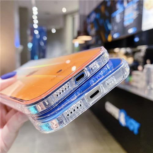 Coque Transparente Laser iPhone 12 Pro Couverture Arrière Rose Dégradé Anti Choc - 6