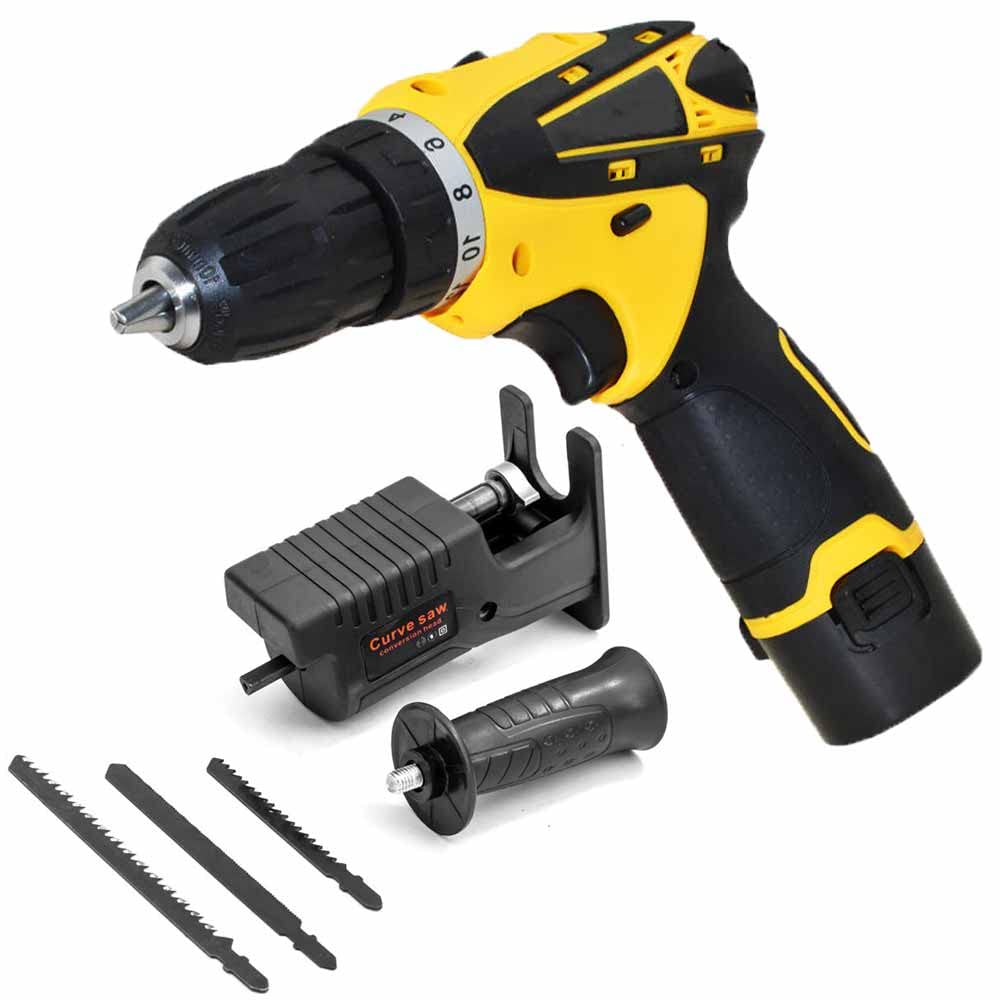 12V Professional Hammer Drill Cordless Impact Drill Battery Operated Screwdriver Impact Drill With Jig saw wood cutter Reciprocating Saw Adapter (Type : cordless drill, 12V) (B0C4YBF2Z5) Amazon Price History, Amazon Price Tracker
