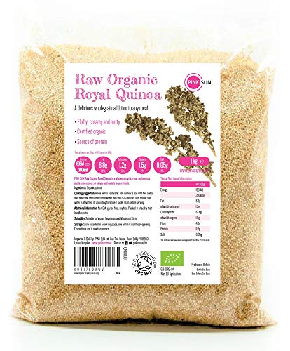 PINK SUN Quinoa Real Orgánica 1kg (o elige 2 kg 3 kg) Blanca Semillas de Quinua Bio a Granel Sin Gluten Organic 1000g