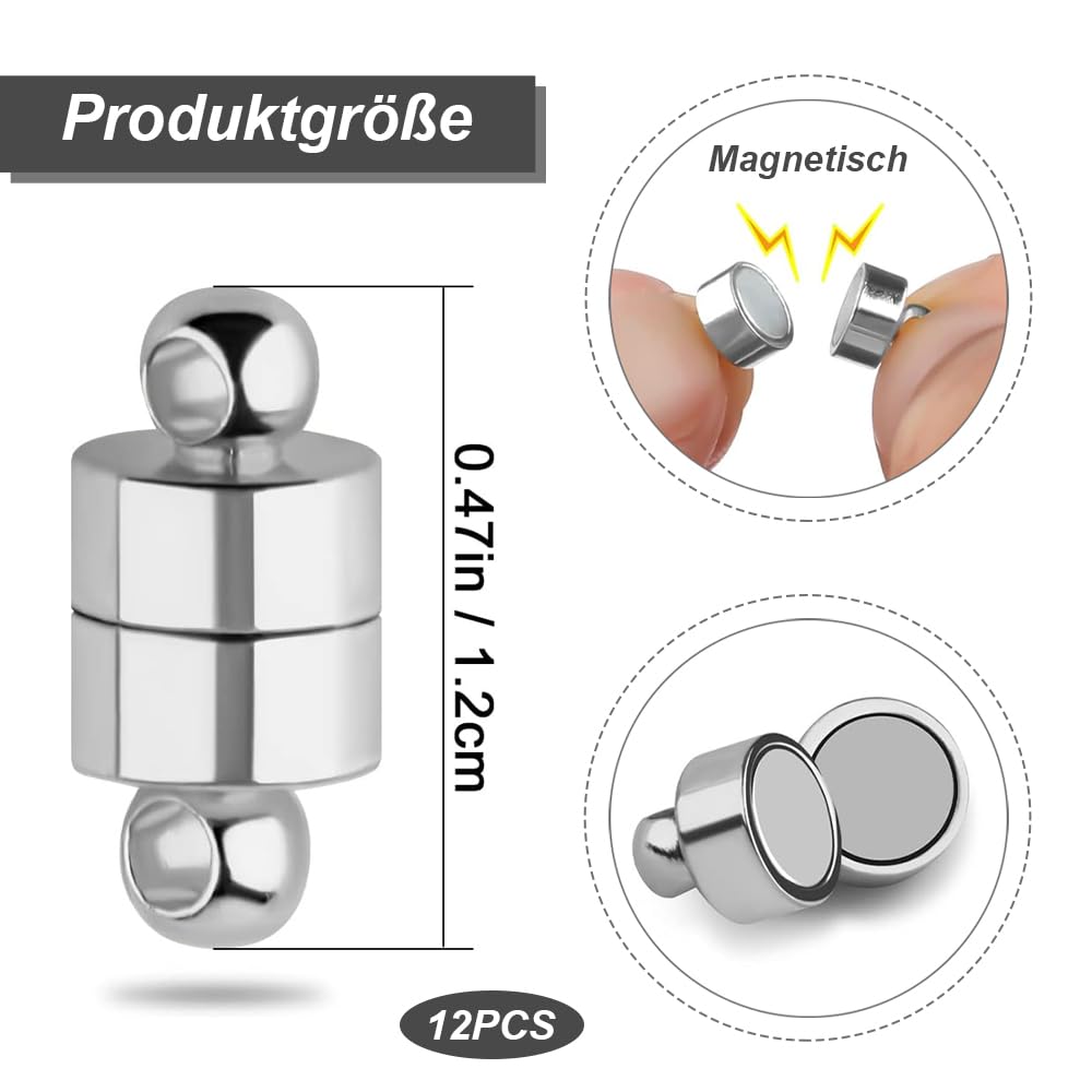24 paar magnetische sluitingen voor armbanden en halskettingen - verzilverd 24 paar magnetische sluitingen voor armbanden en halskettingen - verzilverd