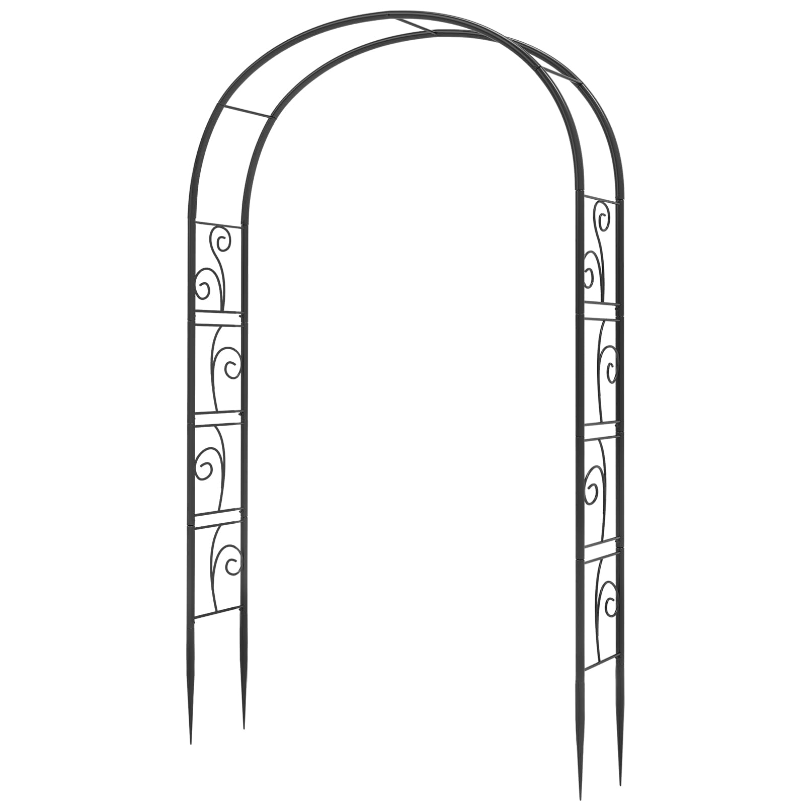 Garden Arch Arbor, 7FT Wedding Arch Stand, Steel Frame Arch for Wedding Ceremony, Garden Arch Trellis for Climbing Plants Outdoor, Decorations Pergola for Garden