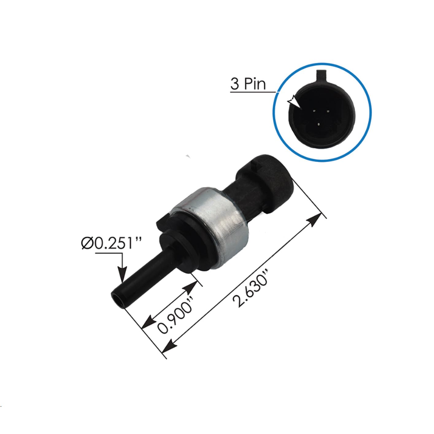 Air Brake Pressure Sensor 577.59507OE 211041 Compatible with Select Kenworth and Peterbilt Models
