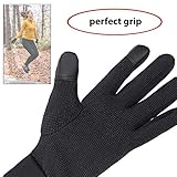 ALPIDEX Leichte Sporthandschuhe Laufhandschuhe Touchscreen Running Handschuhe Dünne Warme Liner Winter Fahrrad Walking Handschuhe, Größe:L, Farbe:Black