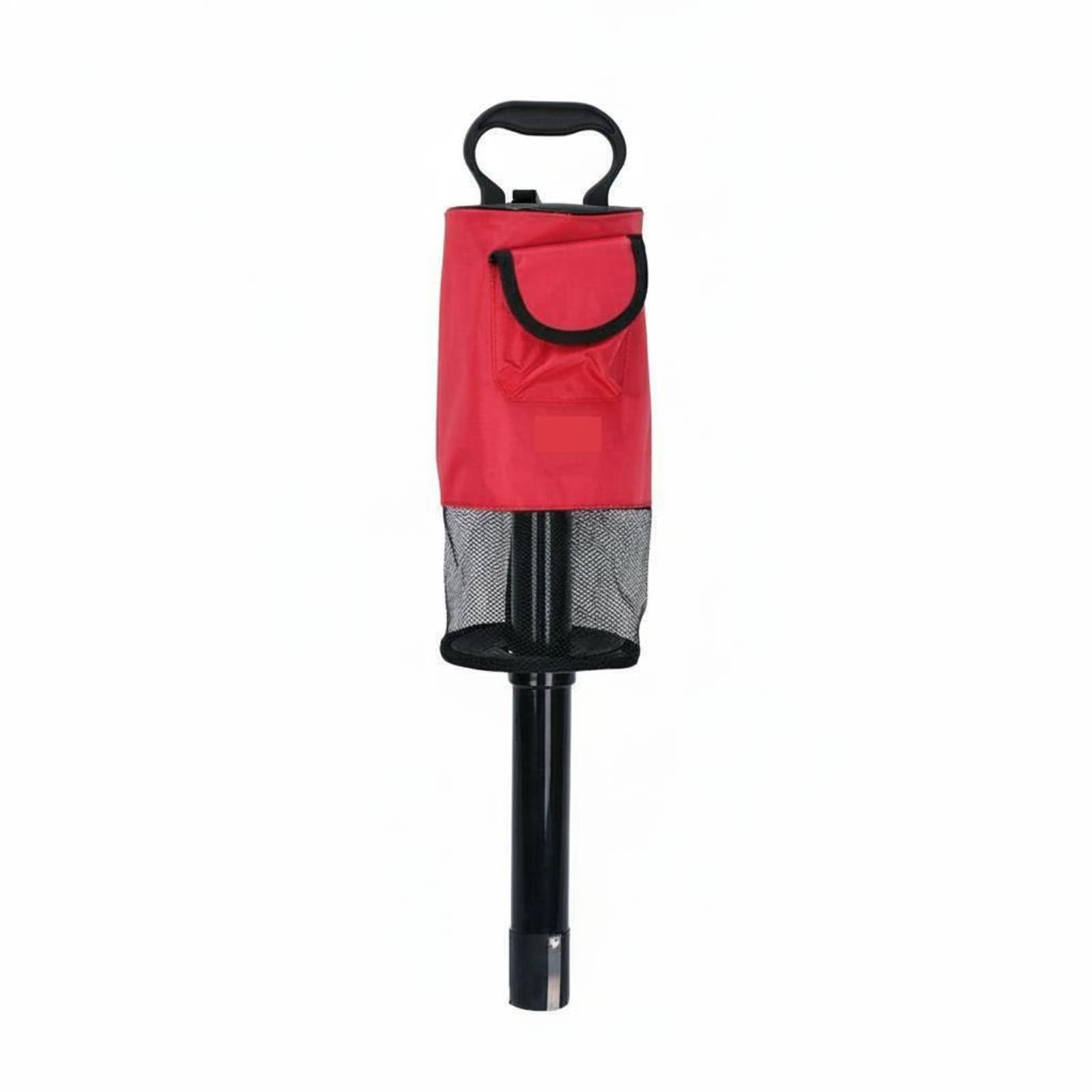 Dispositivo Recogedor Bolas Golf con Tubo Separable en Dos Partes y Bolsa con Cremallera para Almacenamiento Facil Acuado para en Bolsa Golf y Usar en Cualquier Campo, Rojo