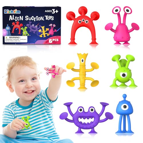Baby Bath Toys Suction Toy: No Hole Bath Toy for Baby Toddlers - Kids Mini Sensory Fidget Suction Cup Toys for Boys Girls - Window Building Toy Road Trip Travel Essentials for Kids Gifts (Ages 3+)