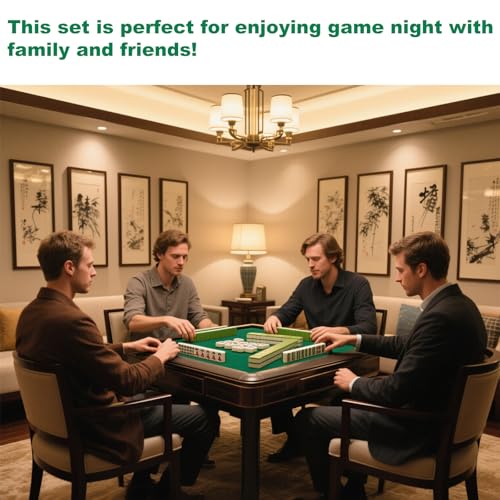 Lyreh 4 piezas mezclador de fichas Mahjong plástico verde miniatura 4