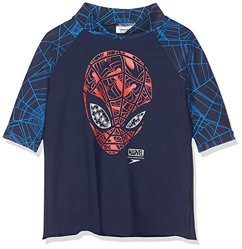 Speedo Marvel Spiderman Short de Bain pour garçon, bleuSpideyhead Navy/Lava Red, 6 ans Cover