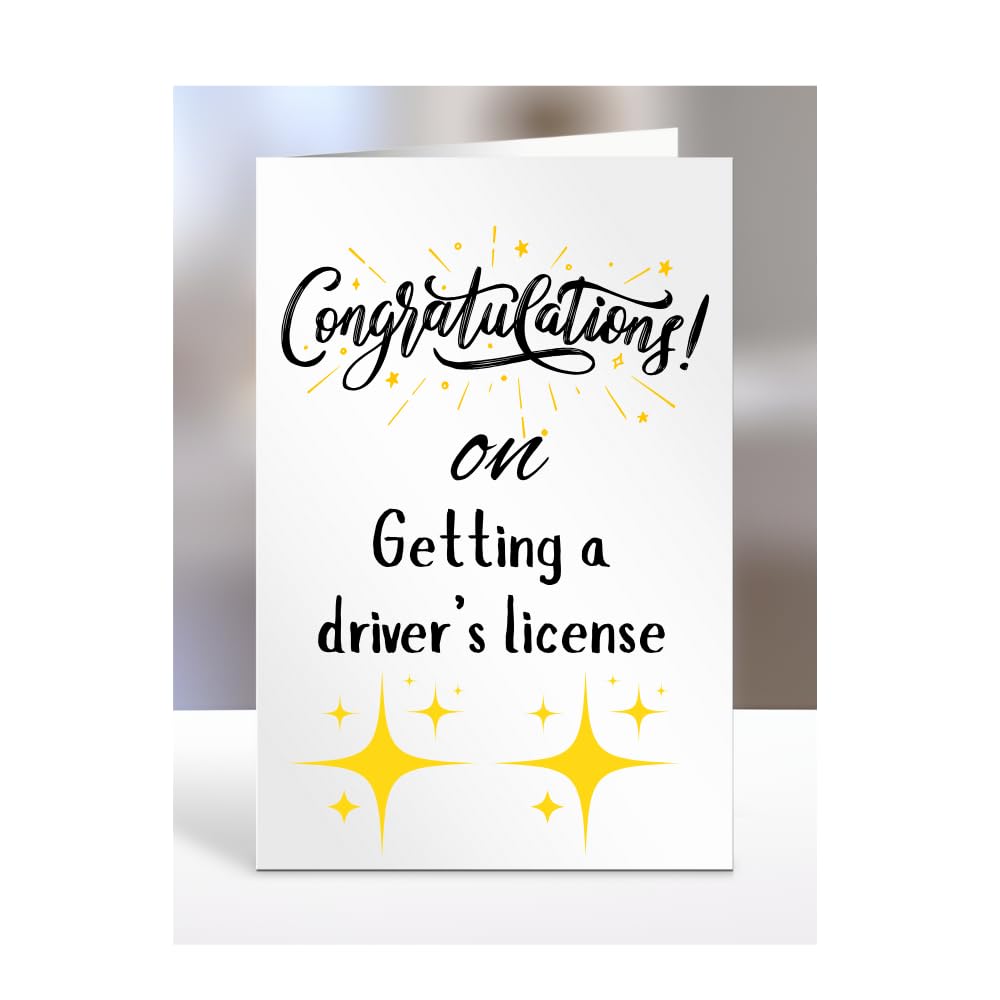Congratulations on Getting a driverβs license Card, Gifts for Men or Women, Presents for Christmas, Greetings Card, Him, Her, Female, Male, A5-113_190
