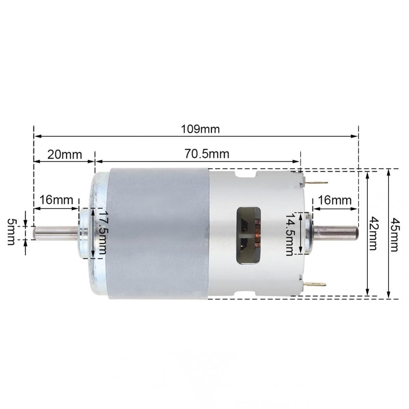 Motor 795 DC 12V 12000RPM eje de salida doble Micro motores componente electrónico Motor 1 Uds