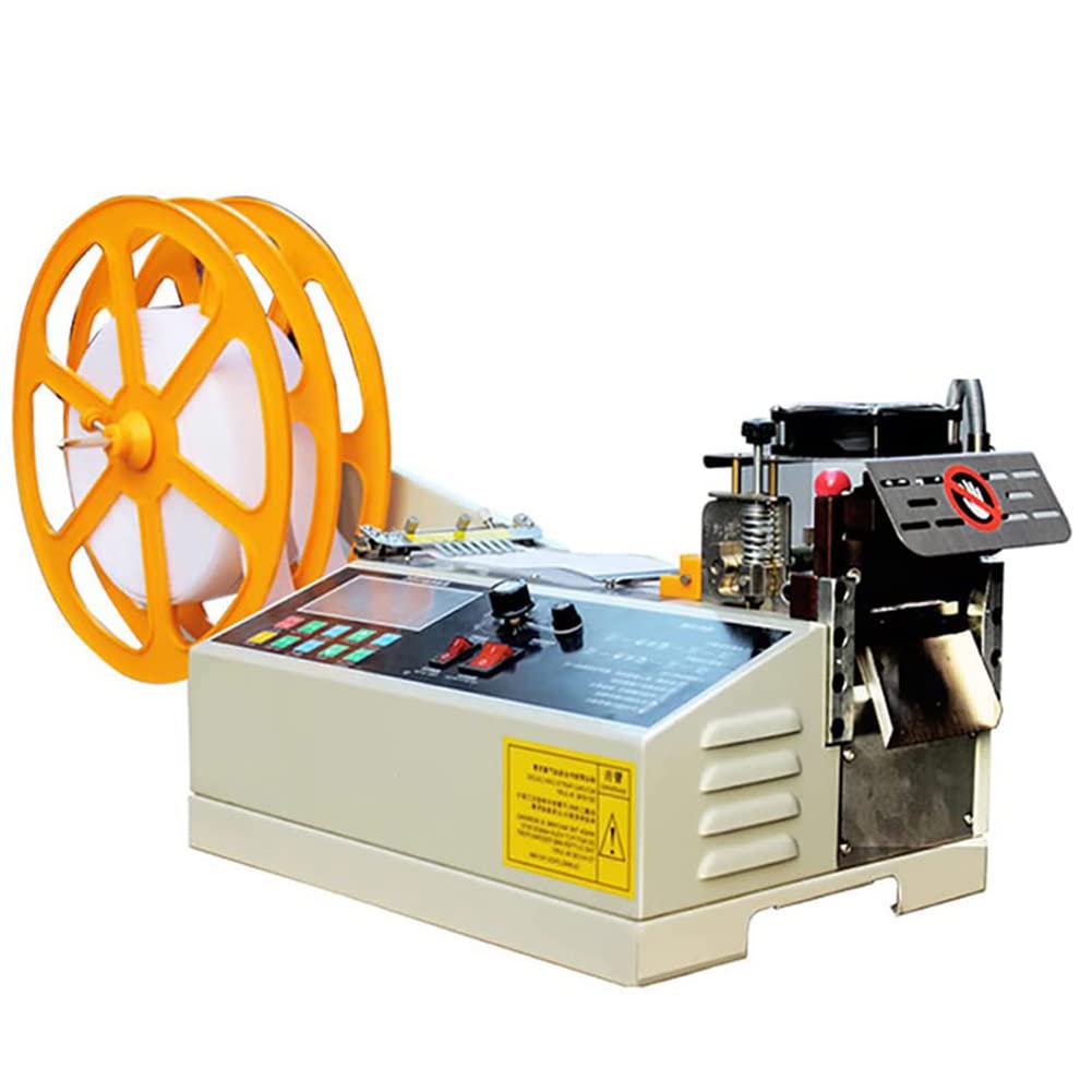 SBCGFY Automatic Hot Cold Cloth Belt Cutting Machine, 440W Webbing Cutting Machine, 95Mm Belt Cutting Dispenser With Large Panel Zipper Braided Tape