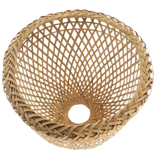 DONFAMDS Paralume in Bambù Coprilampada a Sospensione, Copertura Leggera per Lampada da Soffitto, Coprilampada Decorativo per Soggiorno, Ristorante, Cucina e Corridoio