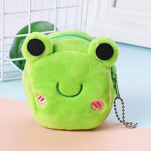 Green Frog Small Coin Purse, Cute Plush Panda Animal Small Coin Purse Zipper Money Wallet Kids Birthday Gift Coin Purses and Pouches2