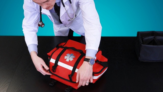 Image of Primacare KB-RO74-O First Responder Trauma Bag, 17 inch x 9 inch x 7 inch, Orange - EMT /EMS Medical Supply Organizer with Padded Dividers, Multiple Compartments, Side Pockets, Reflective Strip, Durable Design
