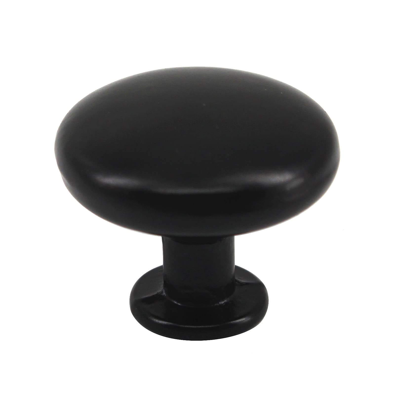 Zerniple Solid Aluminum Alloy Round Single Hole Knob Black Handle Pull for Kitchen Cabinet Cupboard Drawer Wardrobe,29x25mm (8 Pieces) - Image 2