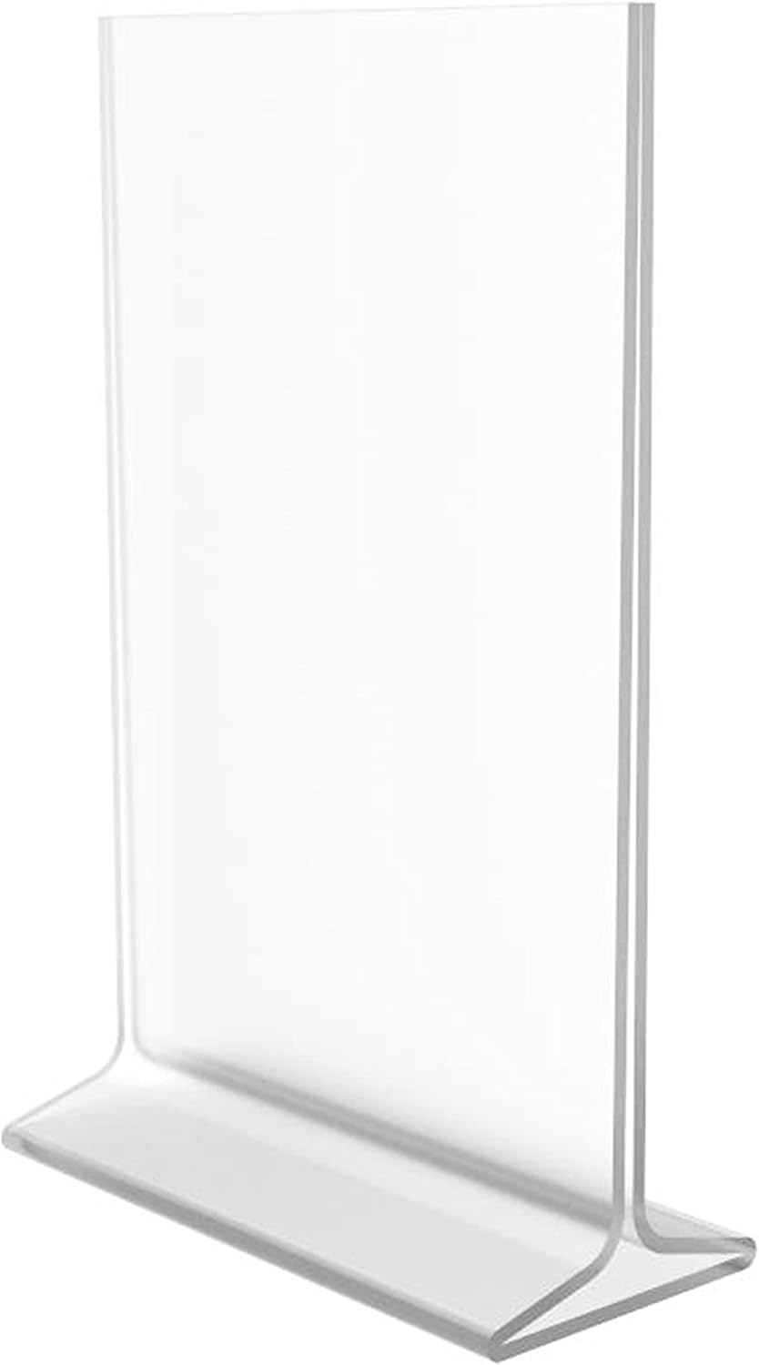 FixtureDisplays? 24PK Clear Sign Holder 5.5X8.5 Portrait Picture Frame Menu Holder Literature Stand 11193-3-5.5X8.5-NF Peel off protective film (white) before use.
