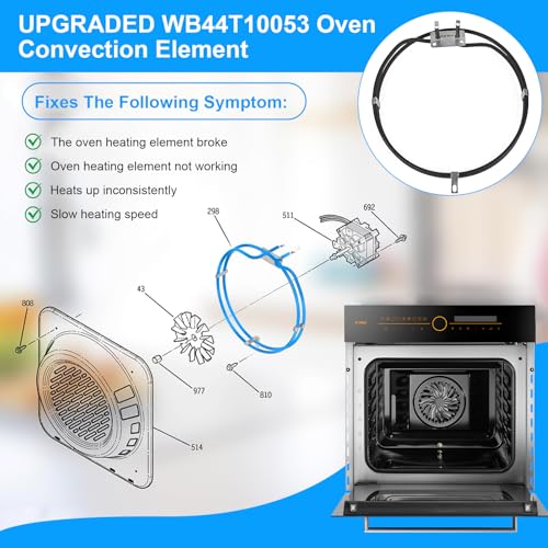 Image of UPGRADED WB44T10053 Range Convection Element Compatible with GE Kenmore Ranges Stove or Ovens Heating Elements Replacement WB44K5019 WB44T10001 WB44T10020 1087446,WB44T10053 for GE Oven Parts