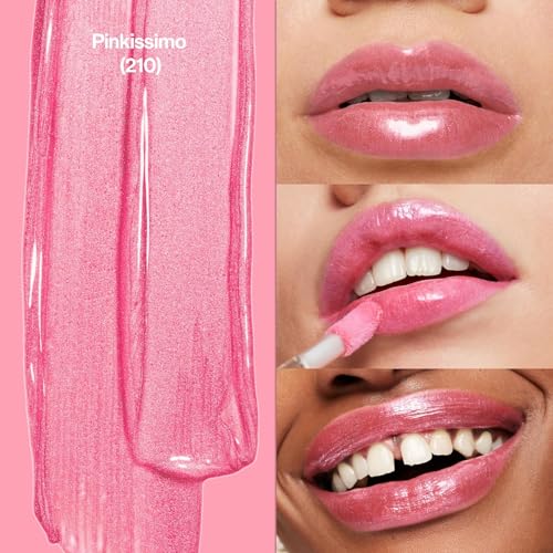 Image of Revlon Super Lustrous The Gloss, Non-Sticky, High Shine Glossy Finish, Lightweight Moisture Enriched With Agave, Moringa Oil Capuacu Butter - Pinkissimo(210), 3.8ml (Pack of 2)