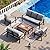 WACASA Modern Outdoor Aluminum Patio Furniture Set 5-Piece with Tempered Glass Coffee Table, Water-Resistant Cushions & Curved Armrests - Modular Sectional Metal Sofa for Backyard, Garden, Poolside