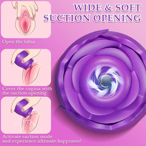 Image of Sucking Vibrator Rose Sex Toy,App Control Rose Toy Clitoral Vibrator for Women with 10 Mind-Blowing Modes, Clit Sucker Nipple Stimulating Toys for Oral Sex, Female Vibrator Couples Sex Toys, Purple