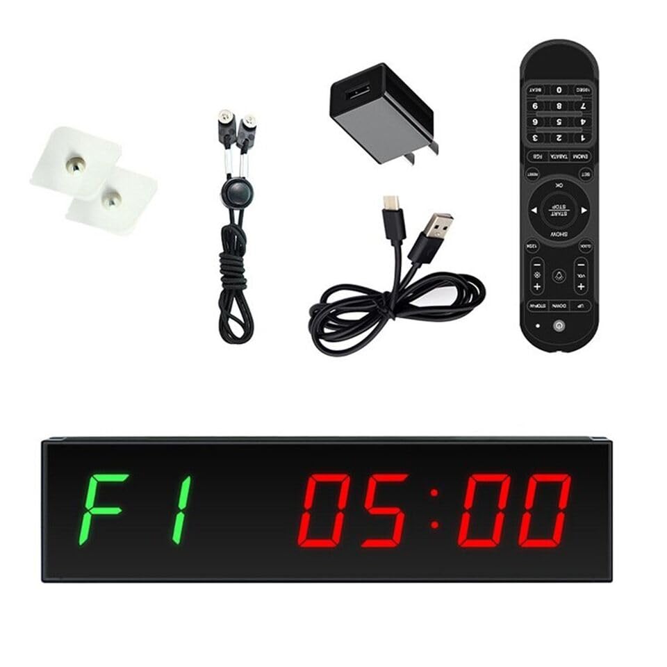 Durable Fitness Interval Timer with Aluminum Alloy Frame Timer Type C Plugin