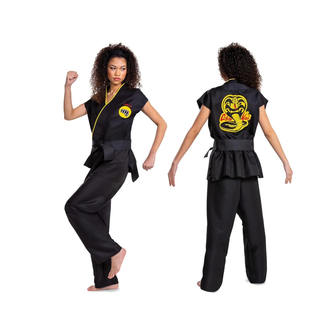 Disguise Herren Cobra Kai Kostüm für Erwachsene, Offizielles Cobra Kai Gi für mit Schwarzem Gürtel, Erwachsenengröße Kostüme in Erwachsenengröße (1er Pack)