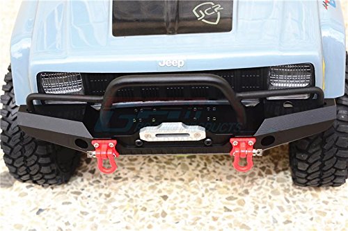 Aluminium Front Bumper With Led Lights For 1:10 Crawlers (A) - 30Pc Set Black