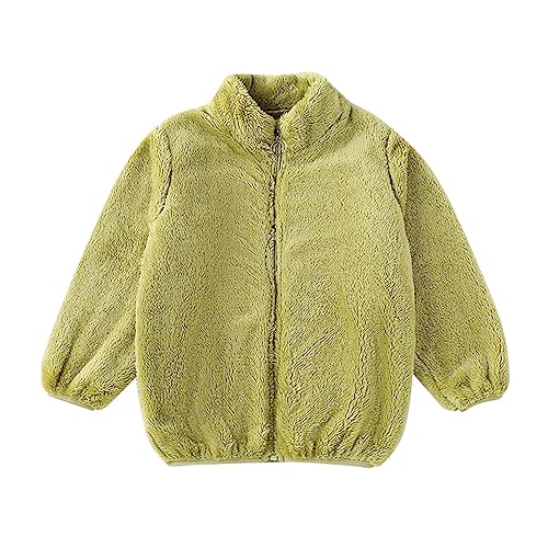 Kids Girls Fleece Zip Up Coat Long Sleeve Standing Collar Windproof Jackets Stylish Warm Outwear for Toddler Boys