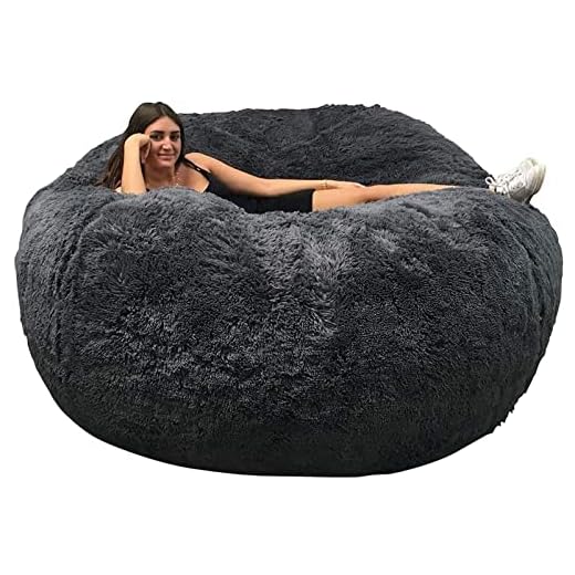 Giant Bean Bag for Adults, 7ft 6ft 5ft Bean Bag Chair, Washable Jumbo Bean Bag Sofa Sack Chair Large Lounger Cover for Dorm Family Room