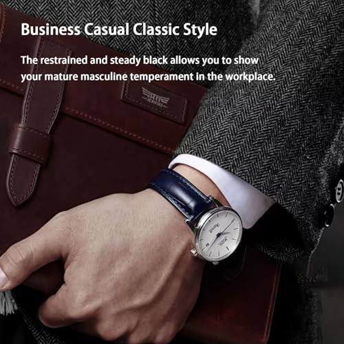 Image of Quick Release Genuine Leather Deployment Watch Band Italian Alligator Grain Embossed Calfskin Leather 14mm to 24mm Luxury Business Casual Universal Replacement Strap Men Women
