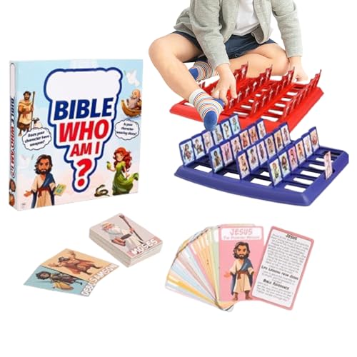 Juego de adivinanzas de personajes de la Biblia | 24 Figuras Bíblicas Juegos de viaje de placer clásico - Juguetes bíblicos para niños | Para oficinas Situaciones sociales Escuela Hogar Tiempo