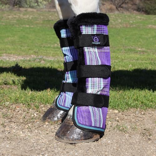 Image of Kensington Protective Products Horse Fly Boots - Fleece Trimmed - Stay-Up Technology - Protection from Insect Bites and UV Rays - Sold in Pairs (2 Boots)