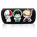 My Hero Academia Estuche de Lápices, Hilloly lona impermeable Gran Capacidad Bolsa Doble Cremallera Oficina Organizador Estuche Escolar para Estudiantes, Escritorio y Oficina