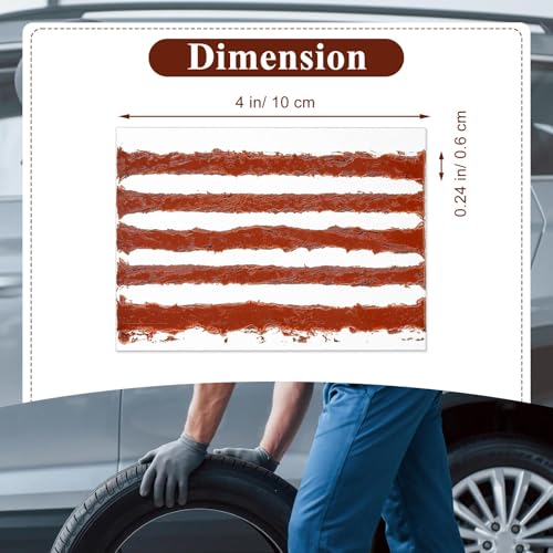 Image of 5 Pcs Tire Plugs, 4 inch x1 /4 inch Rubber Tire Plug Repair Kit for Tubeless Off-Road Tires Car, RV, SUV, ATV, Motorcycle, Truck, Tractor (Red)