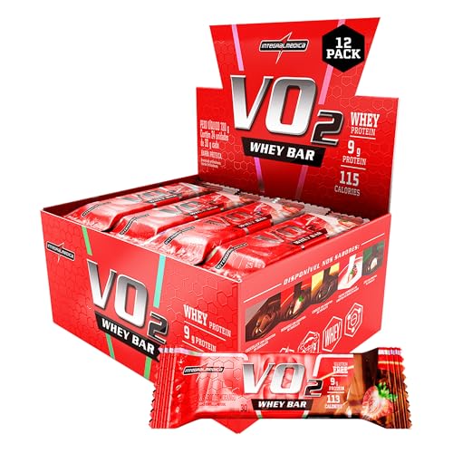 Integralmedica Vo2 Whey Barra Proteica com Sabor Morango, 12 Unidades