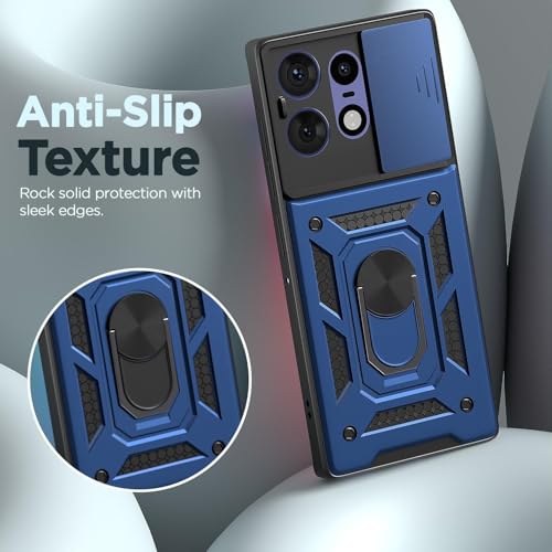 Image of AIBEX Back Cover for Motorola Edge 50 Pro 5G | D10 Tough Armor Case | Sliding Camera Shield | 360 Protection | Kickstand Ring Holder | Military-Grade Shockproof Bumper Case