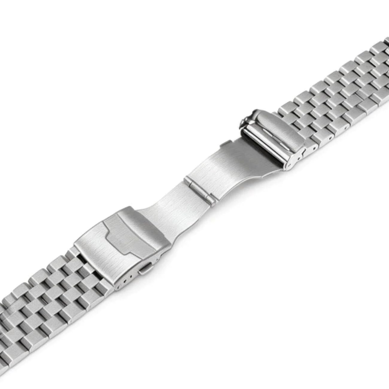 Correa de reloj de acero inoxidable 316L, acabado cepillado sólido, 20mm, 22mm, 24mm, con cierre de doble cierre de buceo, para hombres y mujeres