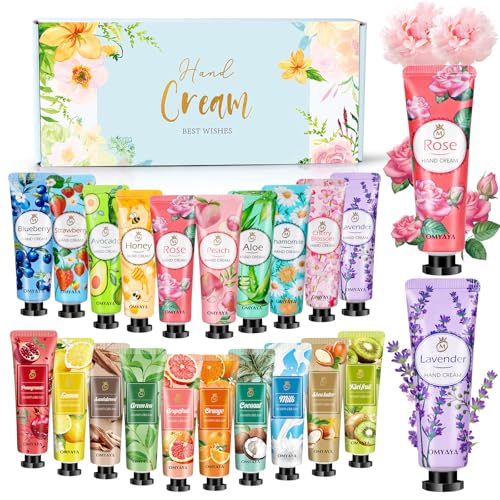 20 Pcs creme main - Cadeau pour femme - Mini crème pour les pieds - Cadeau pour les femmes et les hommes - Crème de soin pour les mains et les pieds secs -...