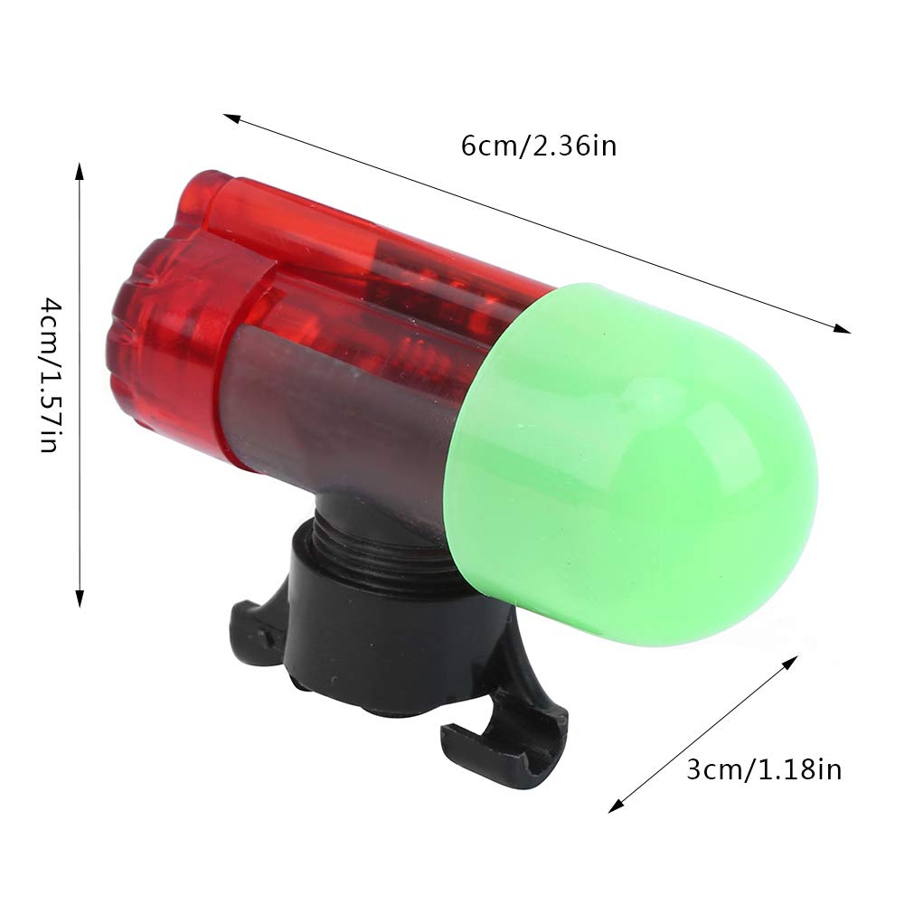 Cithway Clip-On Fish Bite Alarm - LED Light & Sound Alert For Fishing Rods, Day & Night Use (5 Pack, Green)